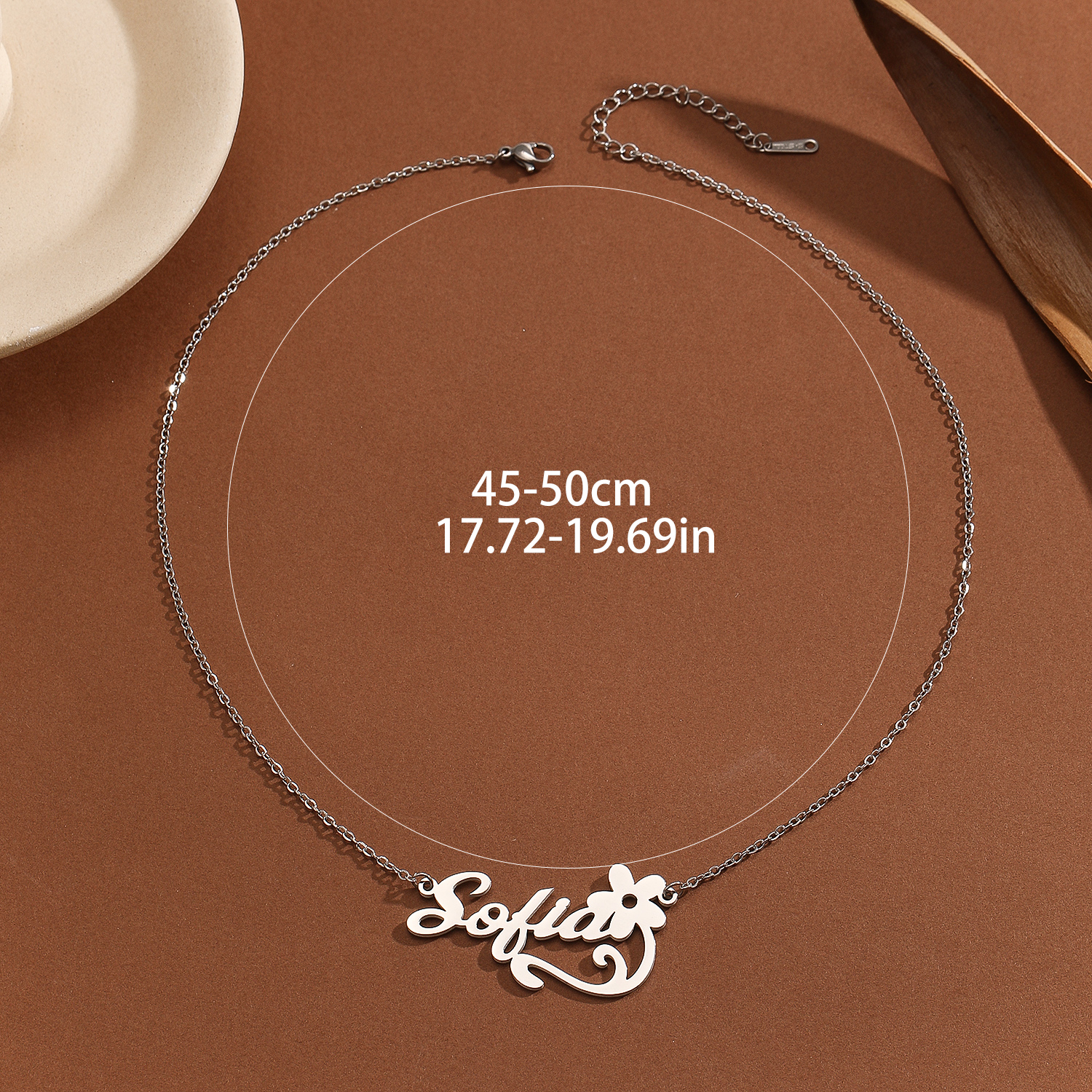 Kalung liontin huruf bunga Sta - Name Necklace Custom ulasan dan harga