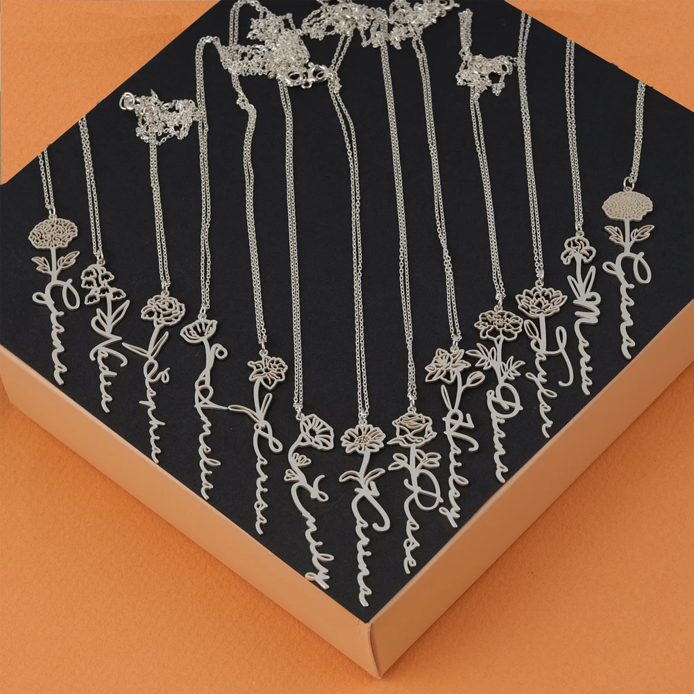 Haiyufly kalung nama kustom un - Birth Flower Necklace ulasan dan harga