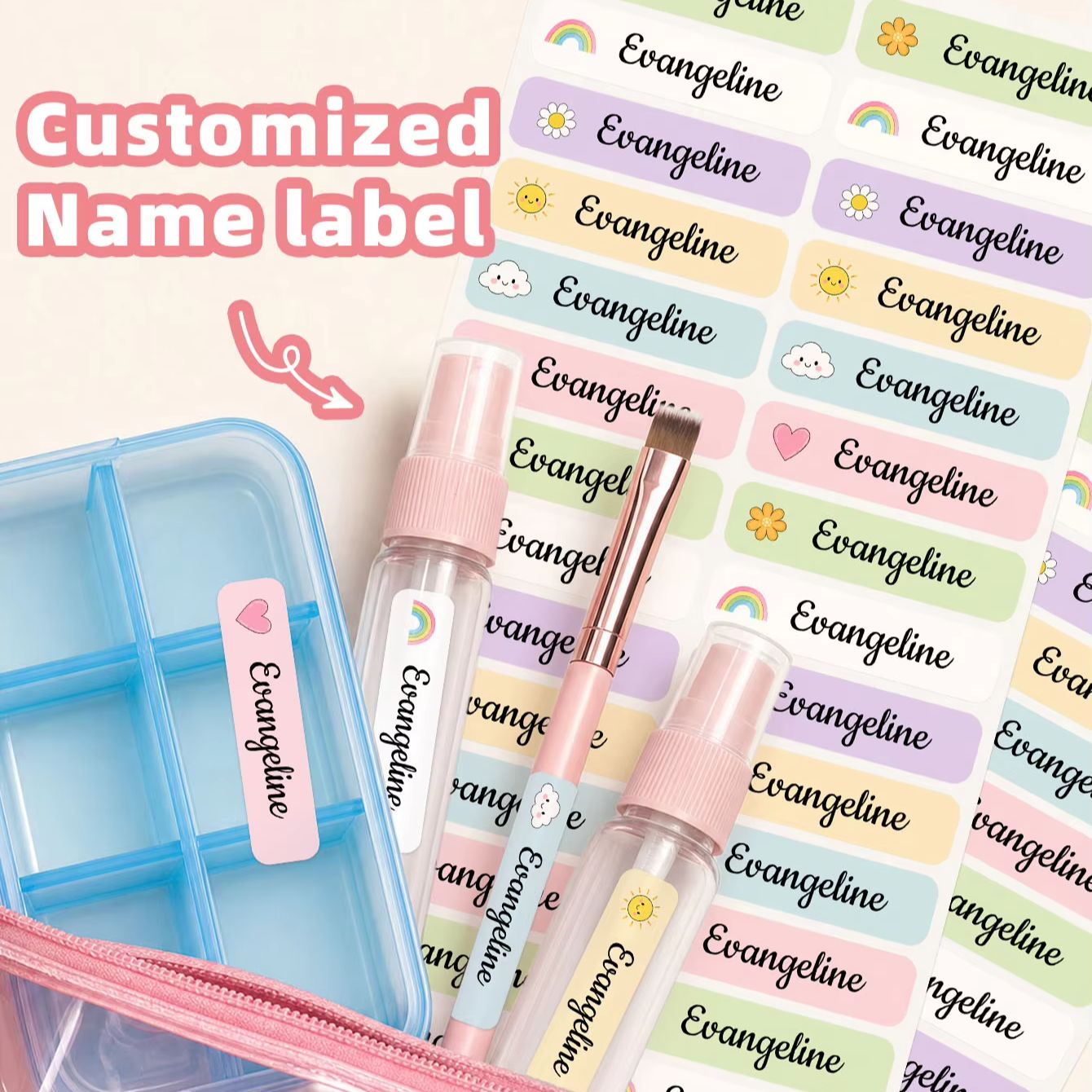 1-300PCS Stiker Nama Kustom ya - Personalized Name Box ulasan dan harga