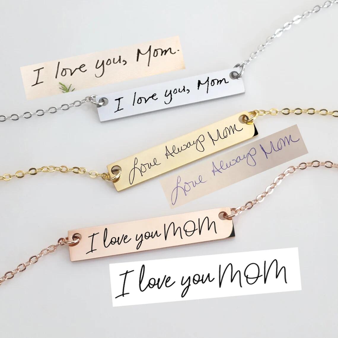 Kalung Bar Tulisan Tangan Sebe - Handwriting Necklace Bar ulasan dan harga
