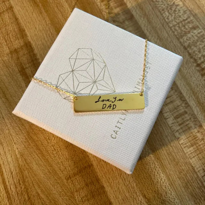 Kalung liontin batang nama tul - Handwriting Necklace Bar ulasan dan harga