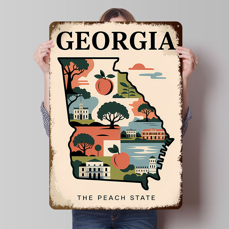 Georgia: Peta Bergambar The Pe - Custom Map Poster ulasan dan harga