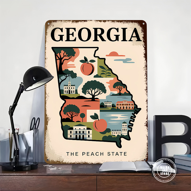 Georgia: Peta Bergambar The Pe - Custom Map Poster ulasan dan harga