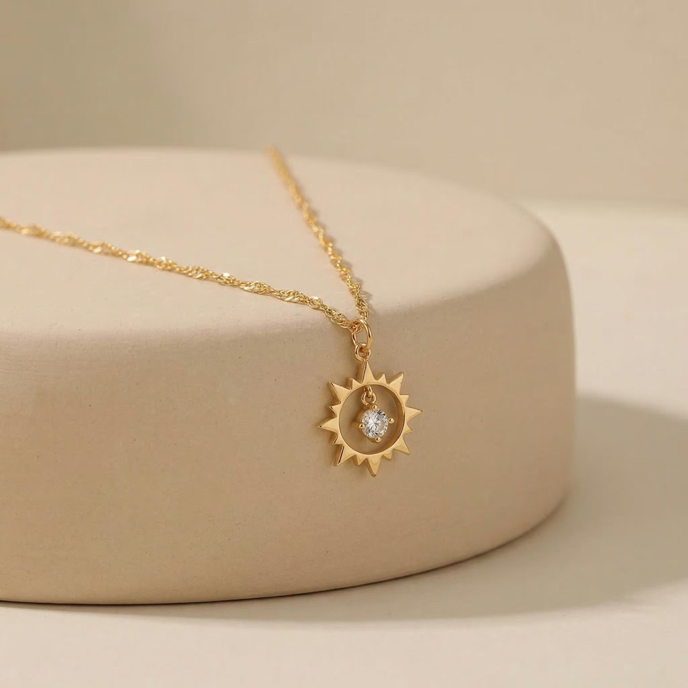 Kalung Matahari Vintage Custom - Birth Flower Necklace ulasan dan harga