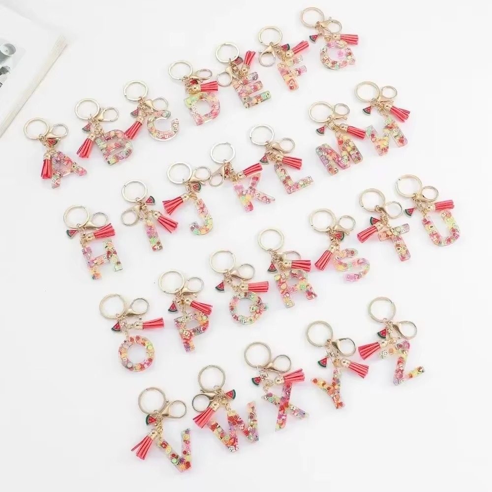 Personalisasi A-Z gantungan ku - Monogram Keychain Leather ulasan dan harga