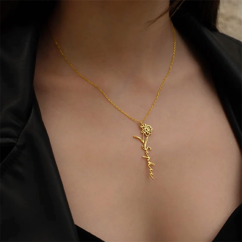 Kalung Nama Bunga Kelahiran Ya - Birth Flower Necklace ulasan dan harga