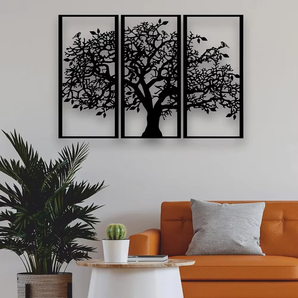 3 Buah Dekorasi Dinding Logam  - Family Tree Print ulasan dan harga