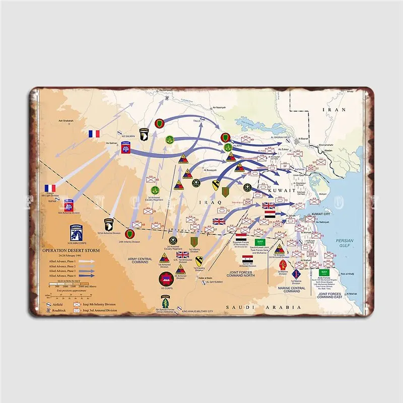 Operasi Badai Gurun Peta Tanah - Custom Map Poster ulasan dan harga