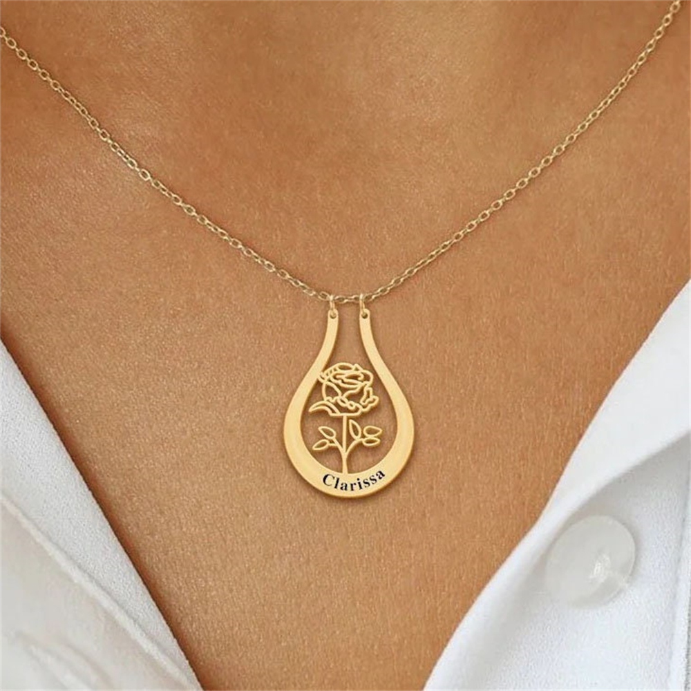 Kalung Bunga Kelahiran Nama Te - Birth Flower Necklace ulasan dan harga