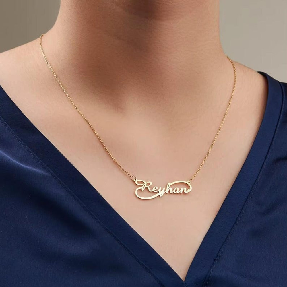 Kalung Nama Infinity Custom Be - Birth Flower Necklace ulasan dan harga