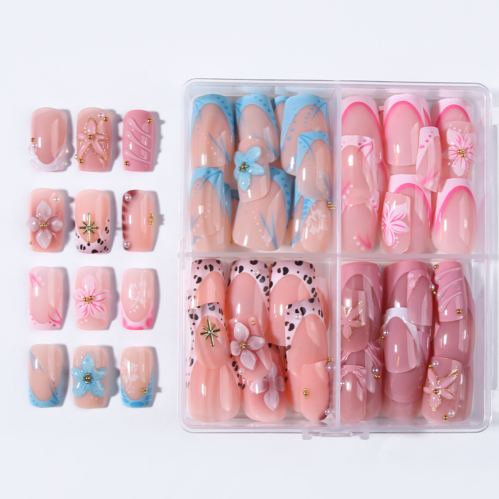 96Pcs(4 Campuran) Kuku Bentuk  - Pressed Flower Art ulasan dan harga