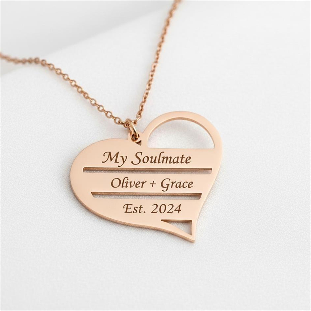 Kalung Hati Custom Stainless S - Birth Flower Necklace ulasan dan harga
